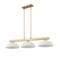 Z-Lite Cobalt Billiard, 3-Light, 13.5 In.W x 49 In.L x 9.25 In.H, Modern Gold/White Linen 152MGLD-DWL13 - alternate 6